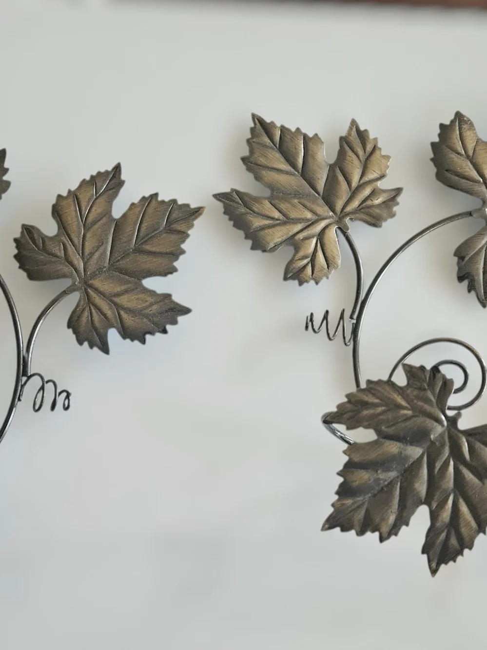 **pair**Bronze-Tone Maple Leaf Wall Candle Holders